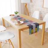 Trilho de Mesa Quadrados Coloridos 1.45m x 45cm Único
