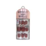 Abny Magiquick Unhas Postiças Curta Autoc Marsala Red 24 Uni