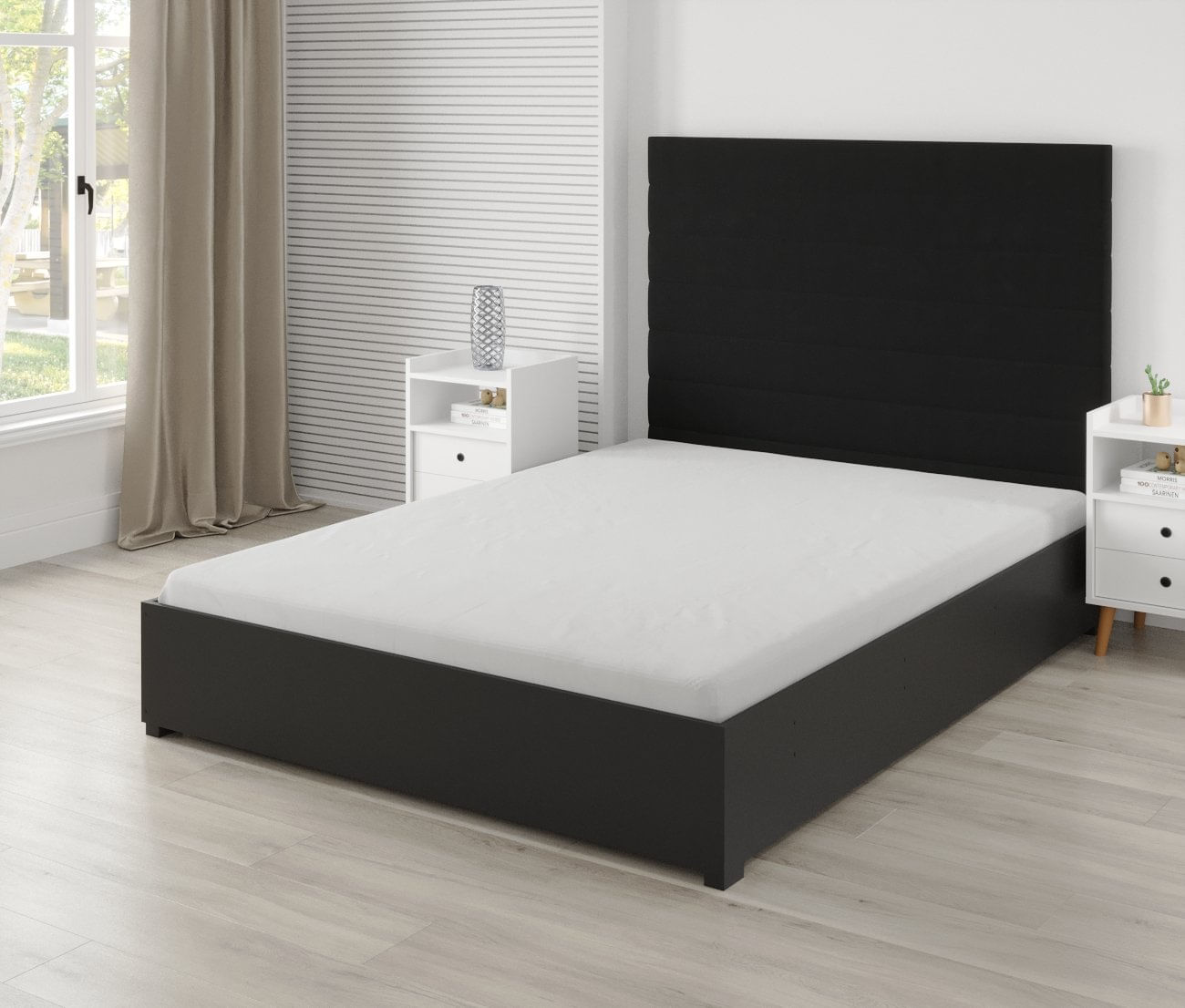 Base Para Cama Casal Mdf/mdp Jupiter Dark
