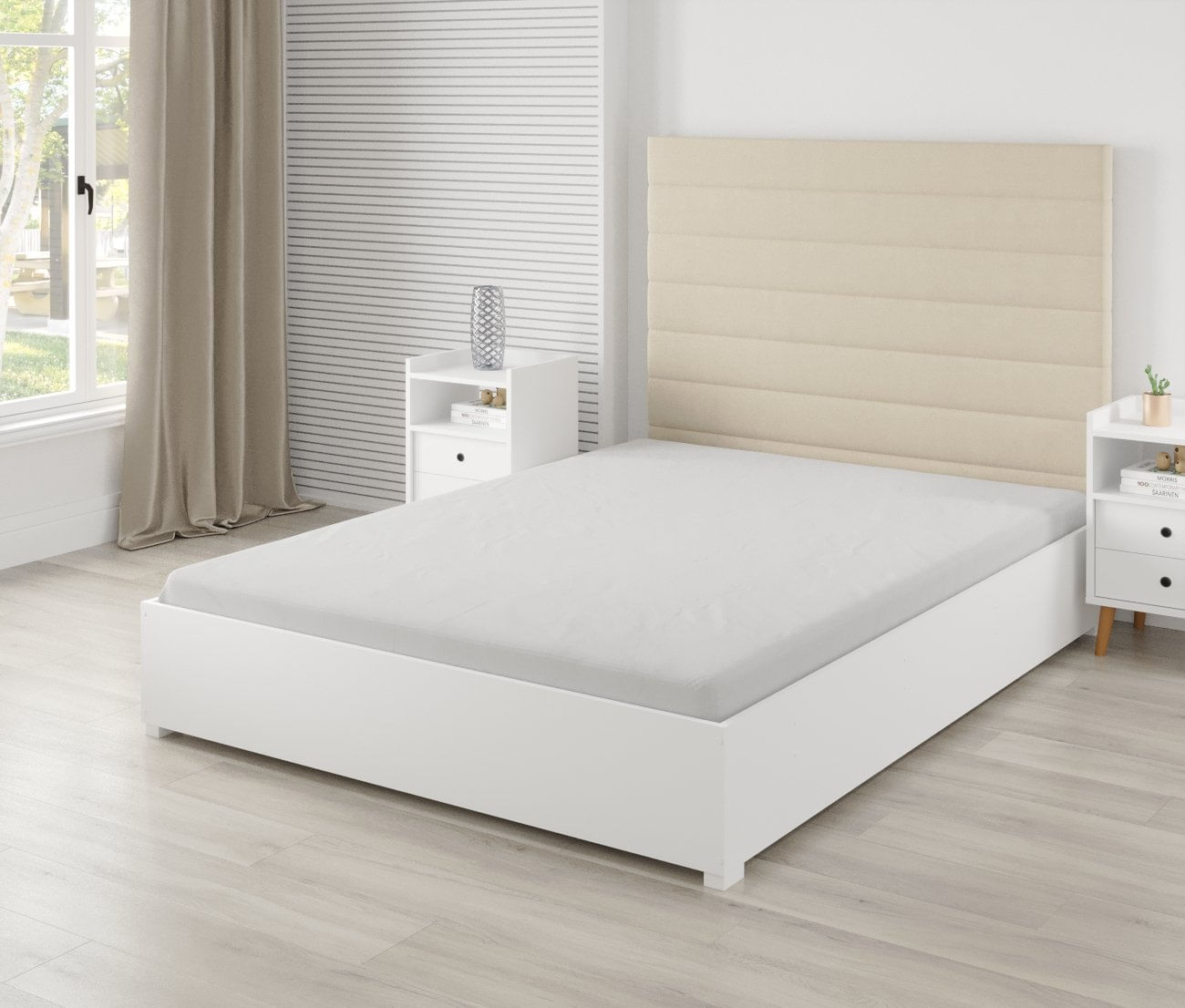 Base Para Cama Casal Mdf/mdp Jupiter Branco