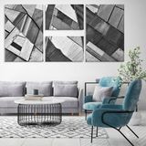 Conjunto de 4 Telas Decorativas em Canvas Abstract Naturalism Único