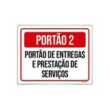 Kit 3 Placas Portão 2 Portão Entregas Prestação Serviços