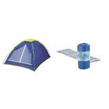 Kit Camping Barraca Para 4 Pessoas Iglu + 4 Colchonetes