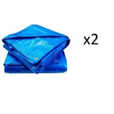 Kit 2un Lona Plástica Carreteiro Reforçada Tamanho 2x2 Azul