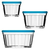Conjunto De Tigelas Com Tampa Copo Americano Em Vidro 3 Peças