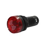 Sinaleiro Sonoro E Iluminado 22mm 220v Vermelho Modelo Bz