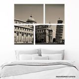 Conjunto de 4 Telas Decorativas em Canvas Torre de pisa Único