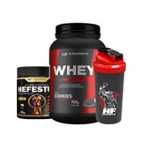 Whey Protein Cookies 900g + Pré Treino Limonada + Coq