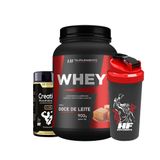 Whey Protein Doce De Leite + Creatina 3g 120caps Pura + Coq