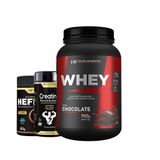 Whey Protein Chocolate 900g + Pré Treino Blueberry Creatina