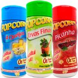 Combo 3 Temperos Pipoca Popcorn Sabores 4 Queijos, Ervas