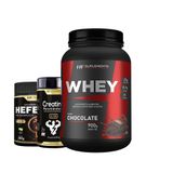 Whey Protein Chocolate 900g + Pré Treino Limonada + Creatina