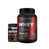 Whey Protein Chocolate 900g + Pré Treino Hefestus Limonada