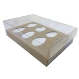 20 Caixas Para 6 Mini Ovo De Colher 50g, Kraft, Páscoa