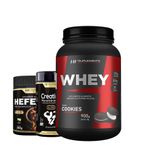 Whey Protein Cookies 900g + Pré Treino Limonada + Creatina