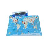 Mouse Pad Gamer Extra Grande Mapa Mundi Animais 700x350x3mm