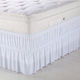 Saia Para Cama Box Casal King Branca Elástico Duplo