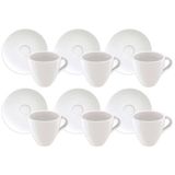 Conjunto Com 6 Xícaras E Pires Para Expresso Tramontina Paola Em Porcelana 95 Ml