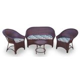 Kit De 1 Sofá 2l + 2 Poltronas + 1 Mesa Centro Verde