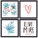 Conjunto Quadros Decorativos 4 peças 25x25 Love More