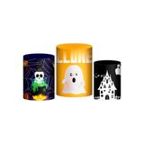 Trio Capas Cilindros Sublimado Halloween Tecido Veste Fácil