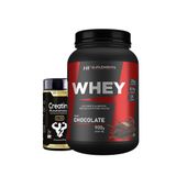 Whey Protein Chocolate 900g + Creatina 3g 120caps Pura