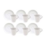 Conjunto Com 6 Xícaras E Pires Para Capuccino Tramontina Paola Em Porcelana 200 Ml