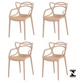 Kit 4 Cadeiras Allegra Nude para Sala, Cozinha ou Jantar