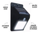 Luminaria Solar Led Luz Automática Sensor De Presença Ip67