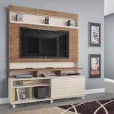 Rack C/painel Home Tv55&quot; 1ptaflex Marrom Canelato E Offwhite