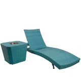 Espreguiçadeira Com Mesa, 6 Regulagens Azul Turquesa
