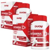 KIT 2 X Vitamina D3 2000UI 60 Cáps Cada - Total 120 - Duom