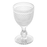 Jg 6 Pc Taça P/água De Vidro Bico De Jaca Transparente 255ml