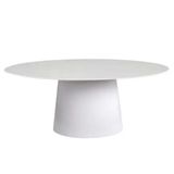 Mesa De Jantar Cone Oval 120x80 Cm Laqueada Branco