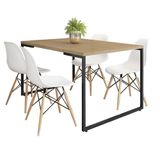 Mesa De Jantar Com 4 Cadeiras Eiffel Charles Eames Branco