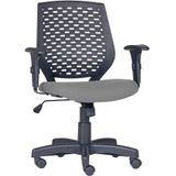 Cadeira De Escritório Giratória Tech L02 Corino Cinza