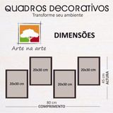 Conjunto Quadros Decorativos 4 peças MDF 20x30 Amor Familia