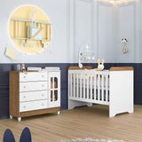 Quarto De Bebê Gabrielle Berço 3 Em 1 Cômoda Branco