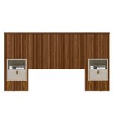 Kit Cabeceira Casal 240cm Com Mesa De Cabeceira Freijó