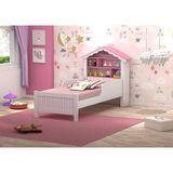 Cama Casinha De Boneca Com Nichos E Prateleira Rosa