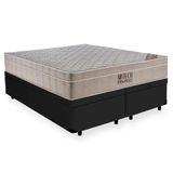 Cama Box Baú Queen Colchão Mola Ortobom 69x158x198 Preto