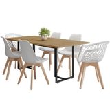 Mesa De Jantar 180cm Com 4 Cadeiras E 2 Cadeiras Branco