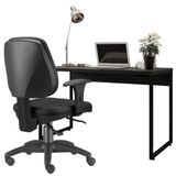 Kit Cadeira Escritório Job E Mesa Escrivaninha Preto Fosco