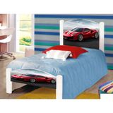 Cama Solteiro Infantil Carro Vermelho Branco