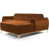 Sofá 4 Lugares Com Chaise Molino 265 Cm Veludo Telha C-262