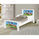 Mini Cama Infantil Patrulha Canina Adesivada+colchão Branco