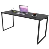 Mesa Para Escritório Estilo Industrial 150 Cm Preto Onix