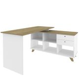 Mesa Para Escritório Escrivaninha Gold A2 Branco Olmo