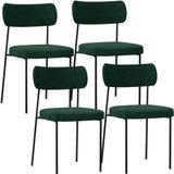 Kit 04 Cadeiras Estofadas De Jantar Melina L02 Bouclê Verde