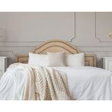 Cabeceira Queen Luxo 160x60 Suede Bege Tachas Fumê